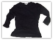 Women's Black 3/4 Sleeve V-Neck Shirt